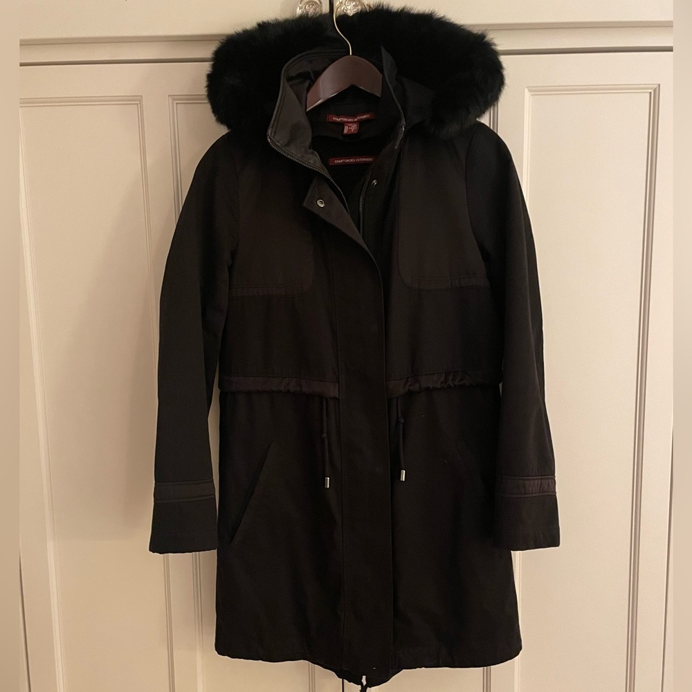 Comptoir des Cotonniers parka with removable lining and fur hood size XS